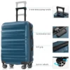 Syemin Luggage Hardshell ABS Luggage Set, 24-Inch Checked Suitcase Spinner Wheels, Lightweight Travel Luggage With 2 Bags, Blue, 14.2"*9.4"*20.9"