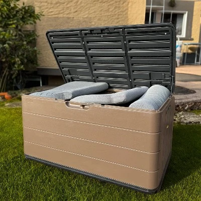 Syemin Storage Shed, Waterproof Storage Shed For Cleaning Tools And Garden Accessories, Brown, 45.7"*23.6"*23.6" 6 Syemin Storage Shed, Waterproof Storage Shed For Cleaning Tools And Garden Accessories, Brown, 45.7"*23.6"*23.6" - Image 6