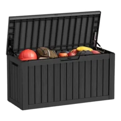 Syemin Deck Box, 80GAL Outdoor Storage Box, Patio Gardening Tools, Water And UV Resistant For Patio, Garden, Lawn, Black, 46.26"*18.7"*23.23" 11 Syemin Deck Box, 80GAL Outdoor Storage Box, Patio Gardening Tools, Water And UV Resistant For Patio, Garden, Lawn, Black, 46.26"*18.7"*23.23" -Furniture GUEST 8de70dfa 01b7 4536 96f1 045c124311fa