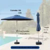 Syemin Outdoor Patio Umbrella With 8 Sturdy Ribs, Push Button Tilt And Crank, Waterproof, UV-Resistant Uitable For Garden, Blue, 108"*108"*94.44"