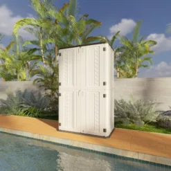 Syemin Storage Shed, Waterproof Large Storage Shed, Double Shelves For Cleaning Tools And Garden Accessories, White, 50"*29"*82" -Furniture GUEST 949eb810 d4f0 4cc9 a7c3 f036884c068f