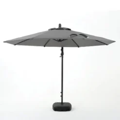 Syemin Patio Umbrella, Garden Table Umbrella With Button Tilt, Crank And Stable Umbrella Base For Patio, Garden, Yard, Gray, 116.5"*116.5"*111" -Furniture GUEST 955dffe3 3c13 42f8 a848 01874547efbd