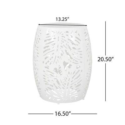 Syemin Patio End Tables, Stylish End Tables For Indoor And Outdoor Use, Ideal For Gardens, Backyard, Special Design, White, 16.5"*16.5"*20.5" 2 Syemin Patio End Tables, Stylish End Tables For Indoor And Outdoor Use, Ideal For Gardens, Backyard, Special Design, White, 16.5"*16.5"*20.5" - Image 2