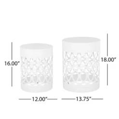 Syemin Patio End Tables Accent Side End Table For Outdoor And Indoor, Garden, Backyard Use, Special Design, White, 13.75"*13.75"*18" 8 Syemin Patio End Tables Accent Side End Table For Outdoor And Indoor, Garden, Backyard Use, Special Design, White, 13.75"*13.75"*18" -Furniture GUEST 95f8baa2 516d 4167 825b fb2e47ccc98b