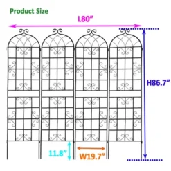 Syemin Patio Decorative Screens, Elegant Vine Pattern Yard Fencing, Pet-Safe Decorative Fence For Yard, Patio, Black, 80"*19.7"*86.7" -Furniture GUEST 97b94c32 78ac 4aca ac80 1c795deb0332