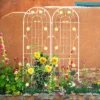 Syemin Patio Decorative Screens, Iron Arch Decoration Garden Trellis, For Outdoor For Climbing Plants Support, Flowerbed, Yellow, 40"*19.7"*71"
