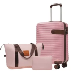 Syemin Luggage Luggage 20 Inch Sets 3 Piece Carry On Luggage Lightweight Hardshell ABS Suitcases With Wheels, Pink, 13.6"*9"*21.3" -Furniture GUEST 99ece2e8 44ca 4d93 9b67 9e0592a60c25