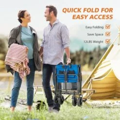 Syemin Trolley And Lawn Cart, 400L Foldable Garden Cart, Large Capacity, Suitable For Beach, Camping, Shopping Garden, Blue, 34.5" * 20" * 29.5" -Furniture GUEST 9a29d41e 2d27 4926 923f 1bb286ea0728