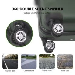 Syemin Luggage 3-Piece Luggage Set-20", 24", And 28" Suitcases With Silent Spinner Wheels Suitcase Sets Carry On Luggage, Green, 21.06"*11.81"*30.31" 7 Syemin Luggage 3-Piece Luggage Set-20", 24", And 28" Suitcases With Silent Spinner Wheels Suitcase Sets Carry On Luggage, Green, 21.06"*11.81"*30.31" -Furniture GUEST 9b8330f6 fe5a 4470 a1f5 2ac2f658bf24