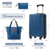 Syemin Bag And Luggage Sets Hardshell Luggage Sets 3 Piece Carry-on Suitcases With Wheels Durable Travel Luggage, Blue, 13.8"*21.5"*8.3"