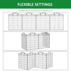 Syemin Patio Decorative Screens, Elegant Vine Pattern Yard Fencing, Pet-Safe Decorative Fence For Yard, Patio, Black, 143.75"*0.25"*44"