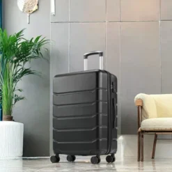 Syemin Luggage, Expandable Carry-On Suitcase With Dual Spinner Wheels And TSA Lock, Hard Shell For Business, Vacation, Travel, Black, 18"*12"*29.5" -Furniture GUEST 9d6c51c1 75fb 4856 afc2 09e8a1ca61c6