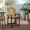 Syemin Patio Accent Chairs, Outdoor Tall Adirondack Chair With High Back, Widened Arms For Backyard, Garden, Yard, Brown, 27.95"*27.09"*45.83"