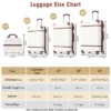Syemin 4 PCS Bag And Luggage Sets, With Spinner Wheels And Zippers Lightweight Suitcase, For Business Trips And Travel, White, 20.1"*12.4"*30.3"