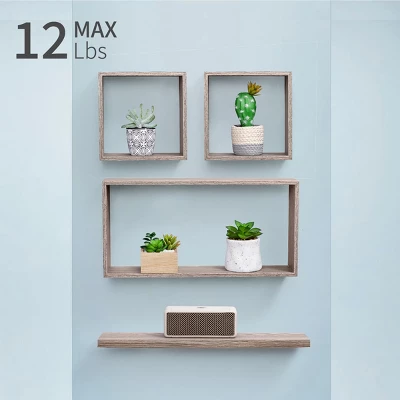 Syemin Decorative Wall Shelf Floating Shelves Wall Mounted Wood Shelf Hanging Bathroom Shelf Home Wall Decor Corner Shelf, Beige, 17.71"*3.93"*1.97" 2 Syemin Decorative Wall Shelf Floating Shelves Wall Mounted Wood Shelf Hanging Bathroom Shelf Home Wall Decor Corner Shelf, Beige, 17.71"*3.93"*1.97" - Image 2