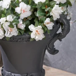 Syemin Planter, Antique Urn Style Planter, Elegant Decorative Flower Pot For Garden, Patio, Porch, Black, 15.5"*11.25"*19.25" -Furniture GUEST a0f92d7f 360d 4cb2 bea3 b170f8e0f6c0