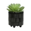 Syemin Planters Textured Planters With Outdoor And Indoor, Decorative Plant Pots For Living Room, Garden, Balcony, Home Decor, Black 8"*8"*8"