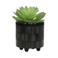 Syemin Planters Textured Planters With Outdoor And Indoor, Decorative Plant Pots For Living Room, Garden, Balcony, Home Decor, Black 8"*8"*8"