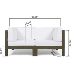 Syemin Patio Modern Accent Chairs, Outdoor Conversation Chairs, With Leisure Used, For Backyard, Garden, White, 60.5"*30.25"*26.5"