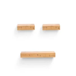 Syemin Decorative Wall Shelf Floating Shelves Wall Mounted Set Of 3 Rustic Wood Wall Storage Shelves Decor Hanging Shelves, Black, 23.62"*5.31"*1.97" -Furniture GUEST a43d23af 85bf 4bb5 bb0c ef17c4ec113d