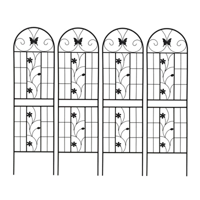 Syemin Patio Decorative Screens, Iron Arch Decoration Garden Trellis, For Outdoor For Climbing Plants Support, Flowerbed, Black, 19.7"*8.3"*71" 3 Syemin Patio Decorative Screens, Iron Arch Decoration Garden Trellis, For Outdoor For Climbing Plants Support, Flowerbed, Black, 19.7"*8.3"*71" - Image 3