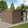 Syemin Deck Boxes Durable, Horizontal Compact Storage Shed For Garden, Backyard, Patio, Closet Deck Box, Brown, 138.11"*106.5"*78.7"