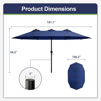 Syemin 15' Patio Umbrella 2 Syemin 15' Patio Umbrella - Image 2