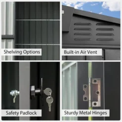 Syemin Deck Boxes Durable, Horizontal Compact Storage Shed For Garden, Backyard, Patio, Closet Deck Box, Black, 98.74"*75.43"*74.49" -Furniture GUEST a85c89cc 4913 402a b5c2 c77e5ccc6168