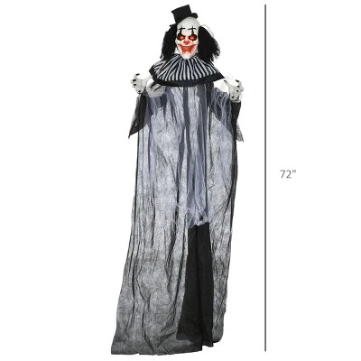 Syemin Decorative Holiday Mannequins Outdoor Halloween Decoration Classic Striped Clown Outdoor Halloween Decoration, Black, 43.3"*7.1"*72" 2 Syemin Decorative Holiday Mannequins Outdoor Halloween Decoration Classic Striped Clown Outdoor Halloween Decoration, Black, 43.3"*7.1"*72" - Image 2