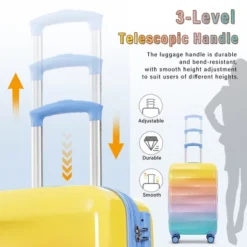 Syemin Luggage 20" Carry-on Luggage With Cup Holder Lightweight Glossy Hardshell Suitcases With Spinner Wheels 2 Piece Set, Orange, 15.6"*8.3"*21.7" -Furniture GUEST aa79dc5b d936 4401 90e1 2246a0923f48