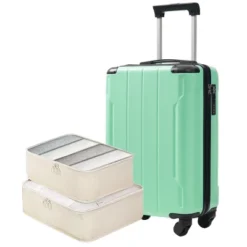 Syemin Luggage 20" Hardshell Carry-On Luggage, Lightweight Durable ABS Suitcase With Spinner Wheels 2 Packing Cubes, Green, 13.6"*8.3"*21.5" -Furniture GUEST ab1eea8b 4b53 4a66 94ff 3c8635c42a0c