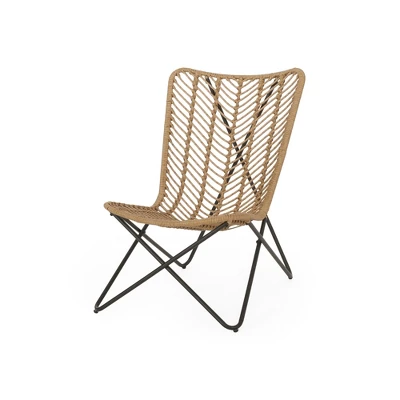 Syemin Patio Modern Accent Chairs, Outdoor Conversation Chairs, With Leisure Used, For Backyard, Garden, Beige, 24.5"*33.5"*35.5" 3 Syemin Patio Modern Accent Chairs, Outdoor Conversation Chairs, With Leisure Used, For Backyard, Garden, Beige, 24.5"*33.5"*35.5" - Image 3