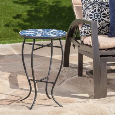Syemin Patio End Tables Accent Side End Table For Outdoor And Indoor, Garden, Backyard Use, Special Design, Multicolored, 13.75"*13.75"*21.4" 5 Syemin Patio End Tables Accent Side End Table For Outdoor And Indoor, Garden, Backyard Use, Special Design, Multicolored, 13.75"*13.75"*21.4" - Image 5