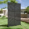 Syemin Patio Decorative Screens Outdoor Privacy Screen 6-Piece Sheet Screen Freestanding Decorative Privacy Screen, Black, 45.47"*15.75"*72.05"