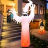 Syemin Decorative Holiday Scene Props Halloween Inflatable Decoration Giant Halloween Inflatable Ghost Decor Party Yard Decoration, White, 35"*35"*90"