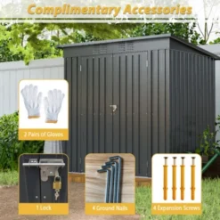 Syemin Storage Sheds 6 X 4 Ft Outdoor Storage Shed, All Weather Tool Shed For Garden, Backyard, Lawn, Black, Black, 66.9"*47.5"*68" -Furniture GUEST b1b5b5d1 5566 40d5 8631 95640d7c1a2d