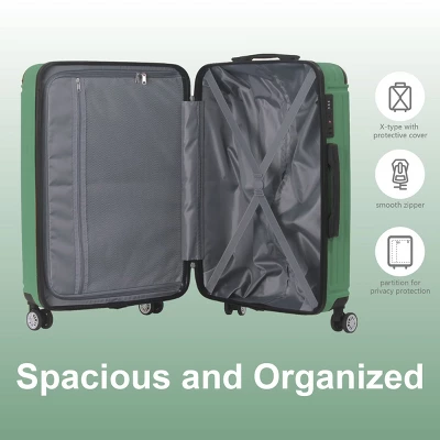 Syemin Luggage Lightweight 3 PCS Premium Abs Luggage Set Suitcase Set With Silent Spinner Wheels Carry On Luggage, Green, 20.87"*11.81"*30.31" 3 Syemin Luggage Lightweight 3 PCS Premium Abs Luggage Set Suitcase Set With Silent Spinner Wheels Carry On Luggage, Green, 20.87"*11.81"*30.31" - Image 3