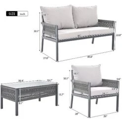 Syemin Patio Seating Sets, Sophisticated Seating Set, Add Elegance Outdoor Space, Perfect For Leisurely Garden Retreats, Gray, 48"*27.8"*30.1" 7 Syemin Patio Seating Sets, Sophisticated Seating Set, Add Elegance Outdoor Space, Perfect For Leisurely Garden Retreats, Gray, 48"*27.8"*30.1" -Furniture GUEST b42c2afe d267 4b54 8953 616a7300f98b