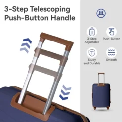 Syemin Luggage Lightweight 3 PCS Premium Abs Luggage Set Suitcase Set With Silent Spinner Wheels Carry On Luggage, Blue, 21.46"*12.01"*30.51"