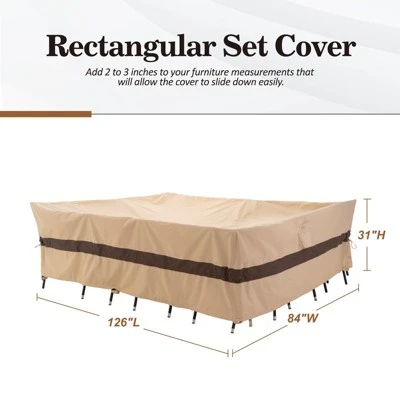 Syemin Plant Covers, Large Patio Furniture Covers Waterproof UV And Wind-Resistant High Wind Resistant Anti-Fading, Brown 126.00"*84.00"*31.00" 3 Syemin Plant Covers, Large Patio Furniture Covers Waterproof UV And Wind-Resistant High Wind Resistant Anti-Fading, Brown 126.00"*84.00"*31.00" - Image 3