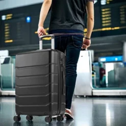 Syemin Luggage, Expandable Carry-On Suitcase With Dual Spinner Wheels And TSA Lock, Hard Shell For Business, Vacation, Travel, Black, 13"*9"*21.5" -Furniture GUEST b52f2598 06b3 46aa 9868 eef96eedbe9c