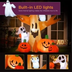 Syemin Decorative Holiday Scene Props Halloween Inflatables Outdoor Decorations Haunted Tree With Owl, Ghost, Pumpkins, Brown, 72"*42"*96" -Furniture GUEST b537849e e9bf 42b3 b6d5 5e7deea9903d
