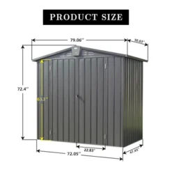 Syemin Deck Boxes Durable, Horizontal Compact Storage Shed For Garden, Backyard, Patio, Closet Deck Box, Gray, 79.06"*50.83"*72.4" -Furniture GUEST b55761d2 676c 4414 b400 f5aa323131e8