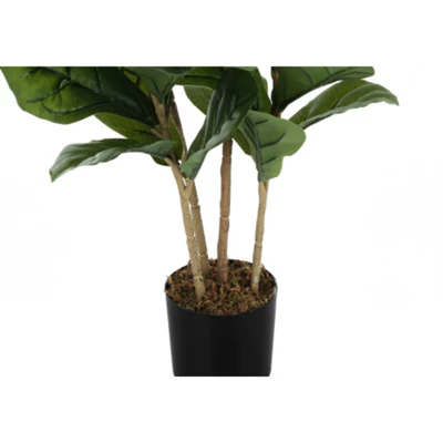 Syemin Artificial Plant Fiddle Tree Indoor Faux Fake Floor Greenery Potted Real Touch Decorative Green Leaves Black Pot, Green, 25.5"*19.75"*41.25" 2 Syemin Artificial Plant Fiddle Tree Indoor Faux Fake Floor Greenery Potted Real Touch Decorative Green Leaves Black Pot, Green, 25.5"*19.75"*41.25" - Image 2