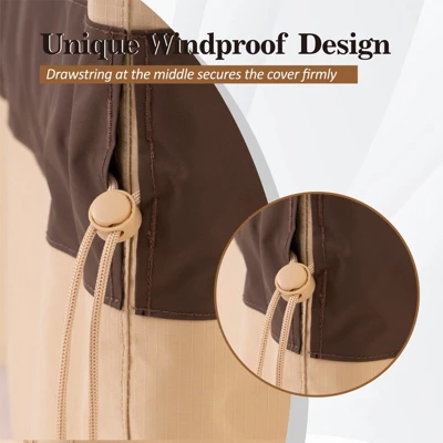 Syemin Plant Covers, Large Patio Furniture Covers Waterproof UV And Wind-Resistant High Wind Resistant Anti-Fading, Brown 126.00"*84.00"*31.00" 4 Syemin Plant Covers, Large Patio Furniture Covers Waterproof UV And Wind-Resistant High Wind Resistant Anti-Fading, Brown 126.00"*84.00"*31.00" - Image 4