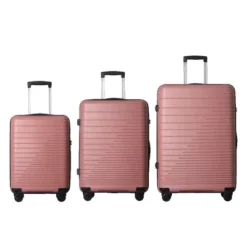 Syemin Luggage Luggage Set 3 Piece PP Hardshell Carry On Suitcase With Spinner Wheels TSA Lock Lightweight Suitcases, Pink, 20.47"*11.22"*29.33" -Furniture GUEST b7764ee9 9c7f 402e aacf bde743d6b83d