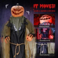 Syemin Decorative Holiday Scene Props 7ft Pumpkin Man Halloween Standing Decoration Halloween Inflatable Outdoor Decorations, Black, 48"*12"*84" -Furniture GUEST b7895159 956c 4590 a691 c4cfa38d044e