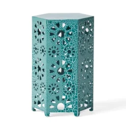 Syemin Patio End Tables, Stylish End Tables For Indoor And Outdoor Use, Ideal For Gardens, Backyard, Special Design, Blue, 14.25"*12.5"*22" -Furniture GUEST b7f53719 9e74 4312 bd76 1c2fad5e7722