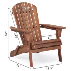 Syemin Wooden Folding Adirondack Chairs Set Of 2 Casual Patio Chairs With Wood Grain For Patio, Yard, Garden, Brown, 31"*28"*36" -Furniture GUEST ba2b6413 57e3 4374 a913 a99ddcdc854b