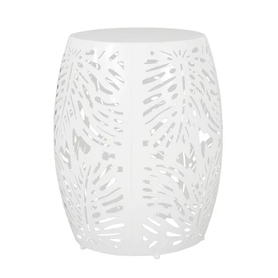 Syemin Patio End Tables, Stylish End Tables For Indoor And Outdoor Use, Ideal For Gardens, Backyard, Special Design, White, 16.5"*16.5"*20.5" 3 Syemin Patio End Tables, Stylish End Tables For Indoor And Outdoor Use, Ideal For Gardens, Backyard, Special Design, White, 16.5"*16.5"*20.5" - Image 3